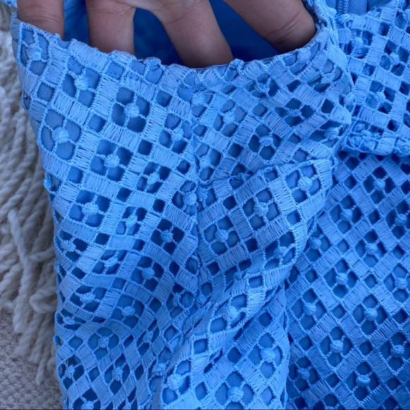DRAPER JAMES light blue lattice lace a-line dress 8 - Picture 9 of 13